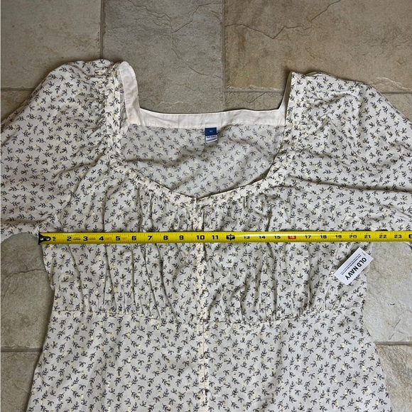 NWT Old Navy 2X Square Neck Ditsy Floral Peasant Blouse Cottagecore Fall Boho - Picture 11 of 12